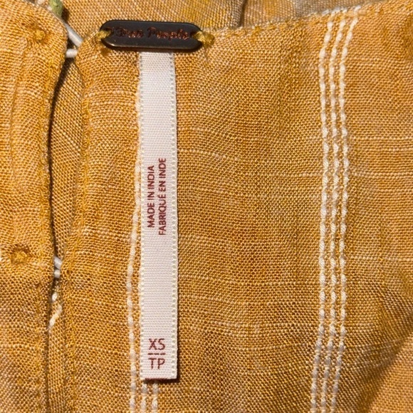 Free People Chambray Butterflies Boho midi dress Sz XS smocked bodice - Picture 8 of 13